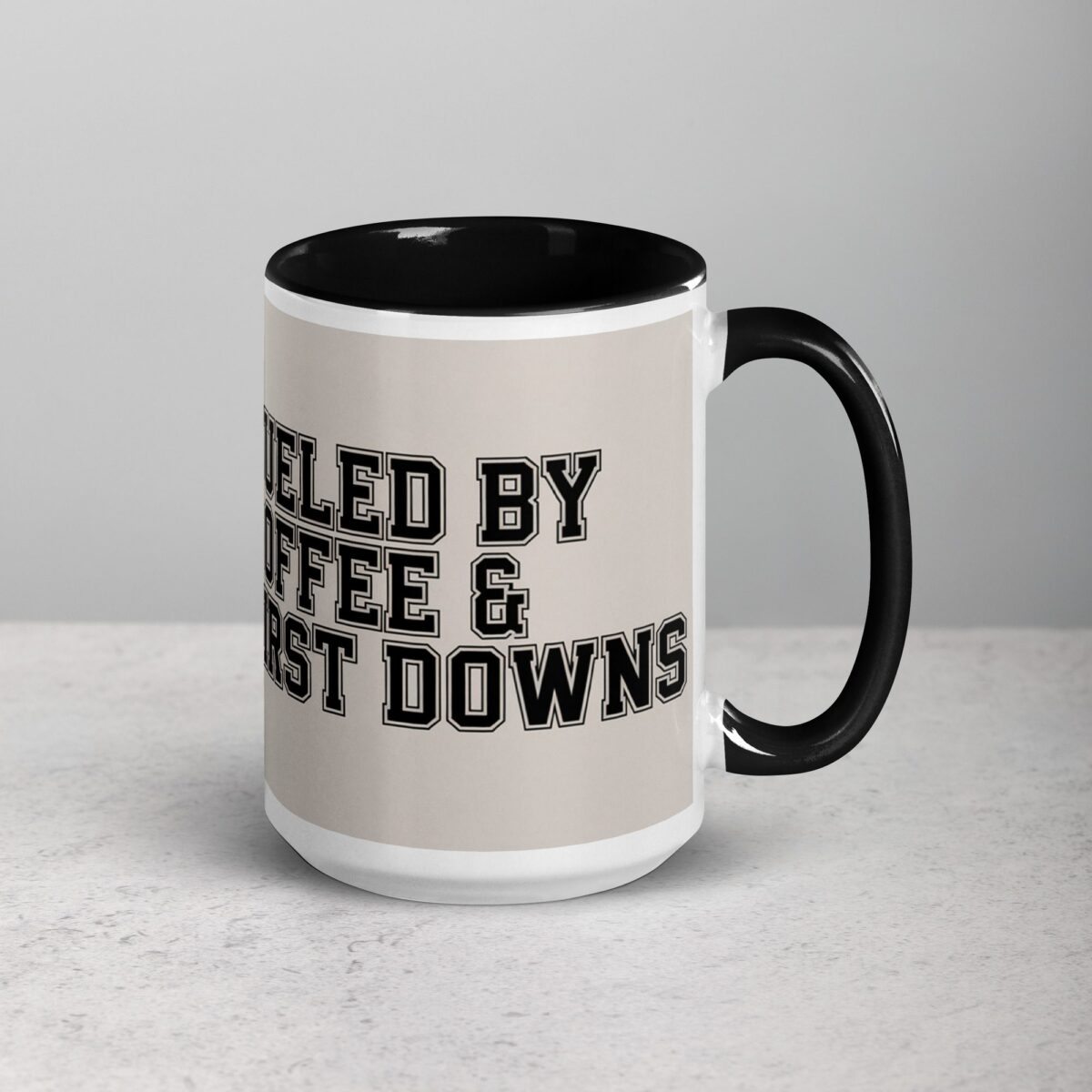 Fueled by Coffee & First Downs Football Mug - Image 6