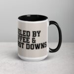 Fueled by Coffee & First Downs Football Mug - Image 6