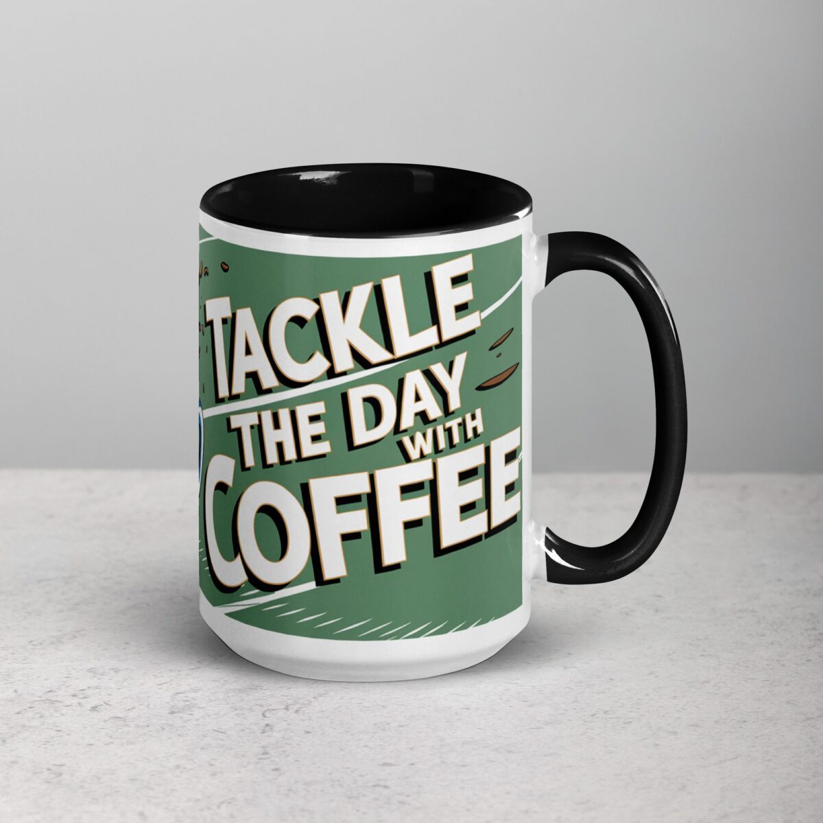 Tackle the Day with Coffee Football Mug - Image 6