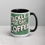 Tackle the Day with Coffee Football Mug - Image 6