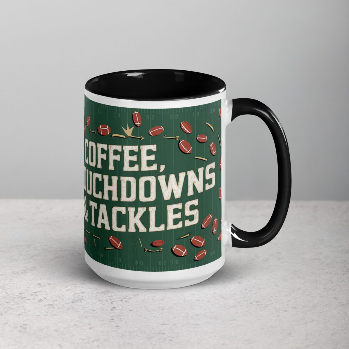 Coffee, Touchdowns & Tackles Football Mug - Image 6