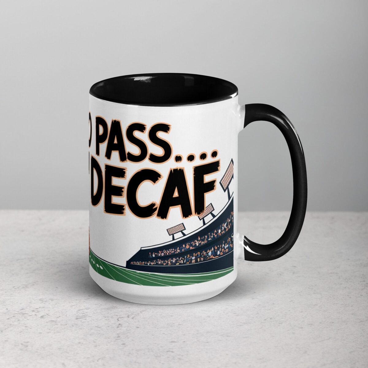 Ready to Pass… on Decaf Football Coffee Mug - Image 6