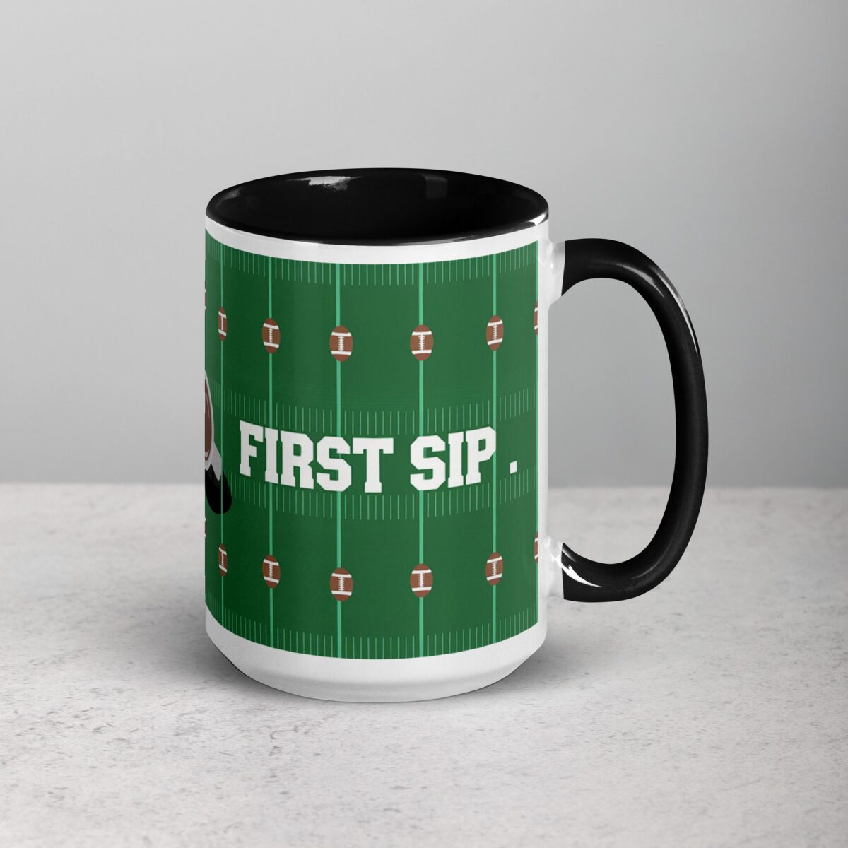 First Down, First Sip Football Coffee Mug - Image 6