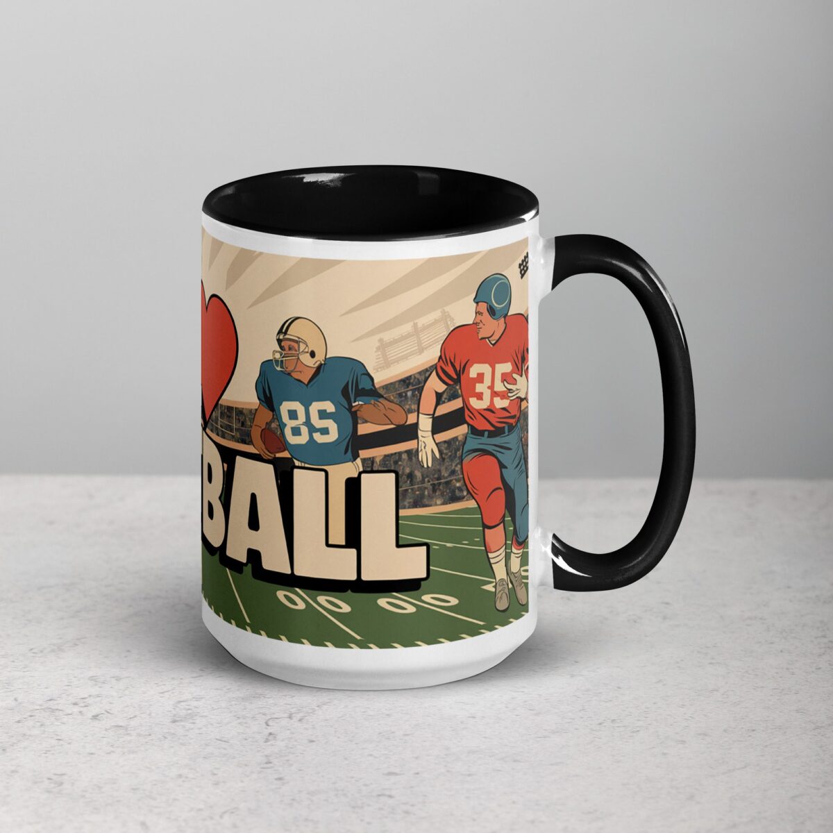 I Love Football Retro Coffee Mug & Tea Cup - Image 6