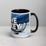 I Love Hockey Fun Hockey Coffee Cup - Image 6