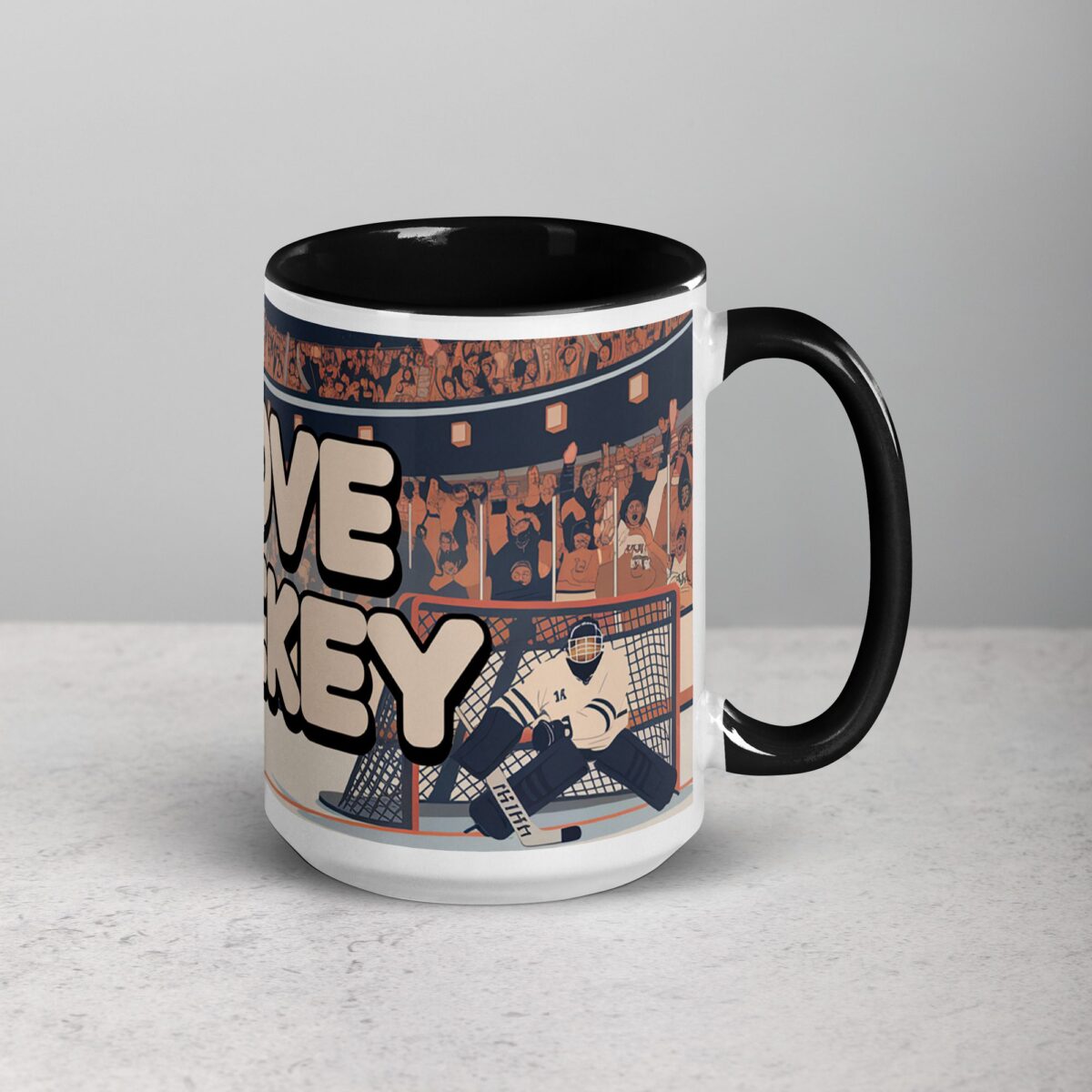 I Love Hockey Retro Hockey Coffee Cup - Image 6