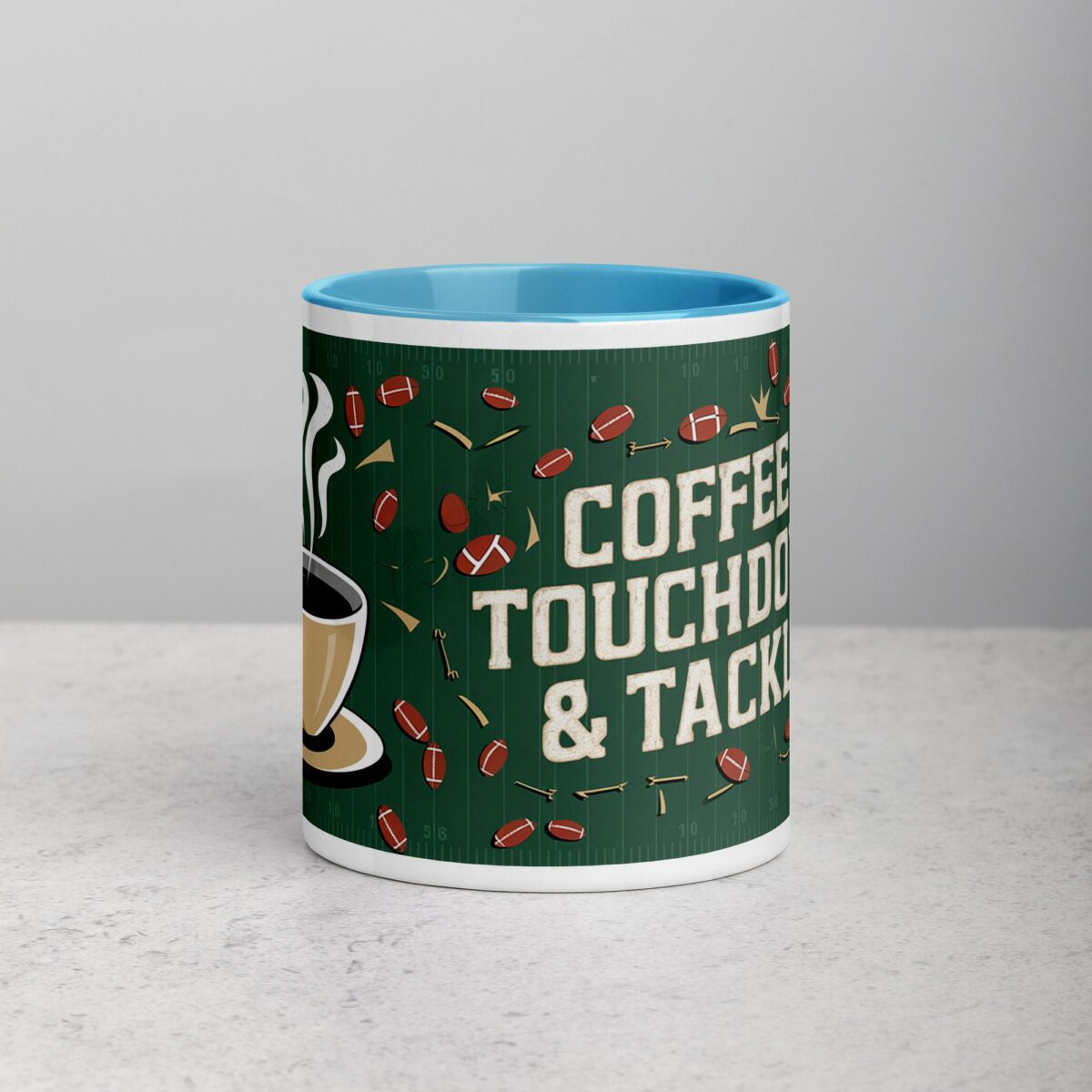 Coffee, Touchdowns & Tackles Football Mug - Image 13