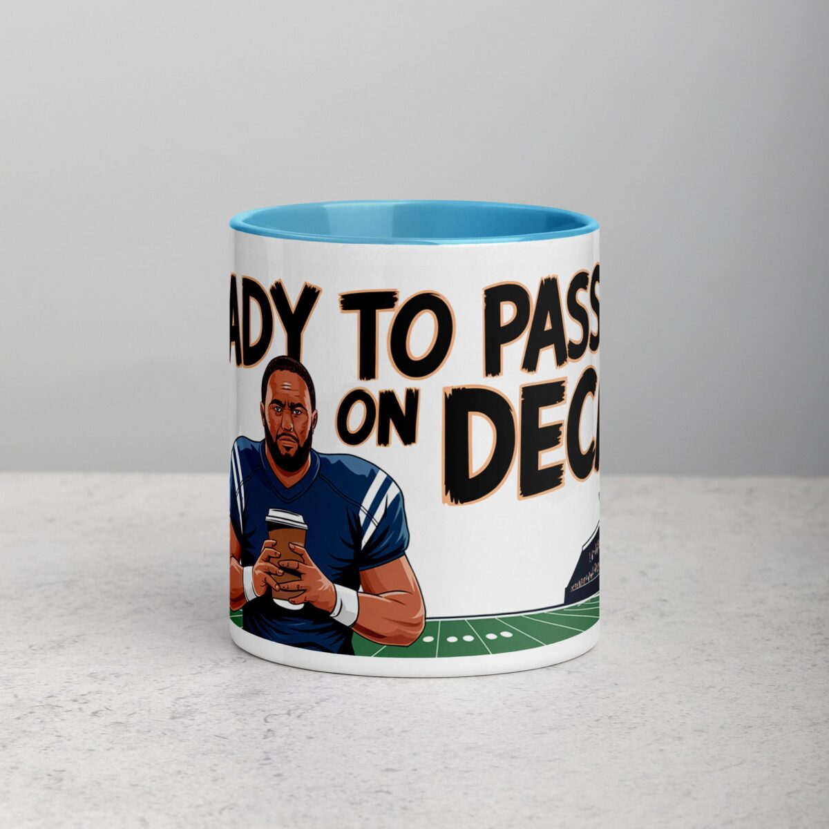 Ready to Pass… on Decaf Football Coffee Mug - Image 13