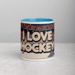 I Love Hockey Retro Hockey Coffee Cup - Image 13