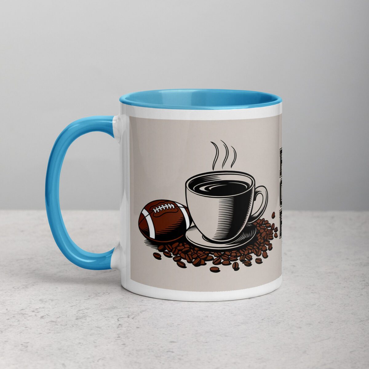 Fueled by Coffee & First Downs Football Mug - Image 14