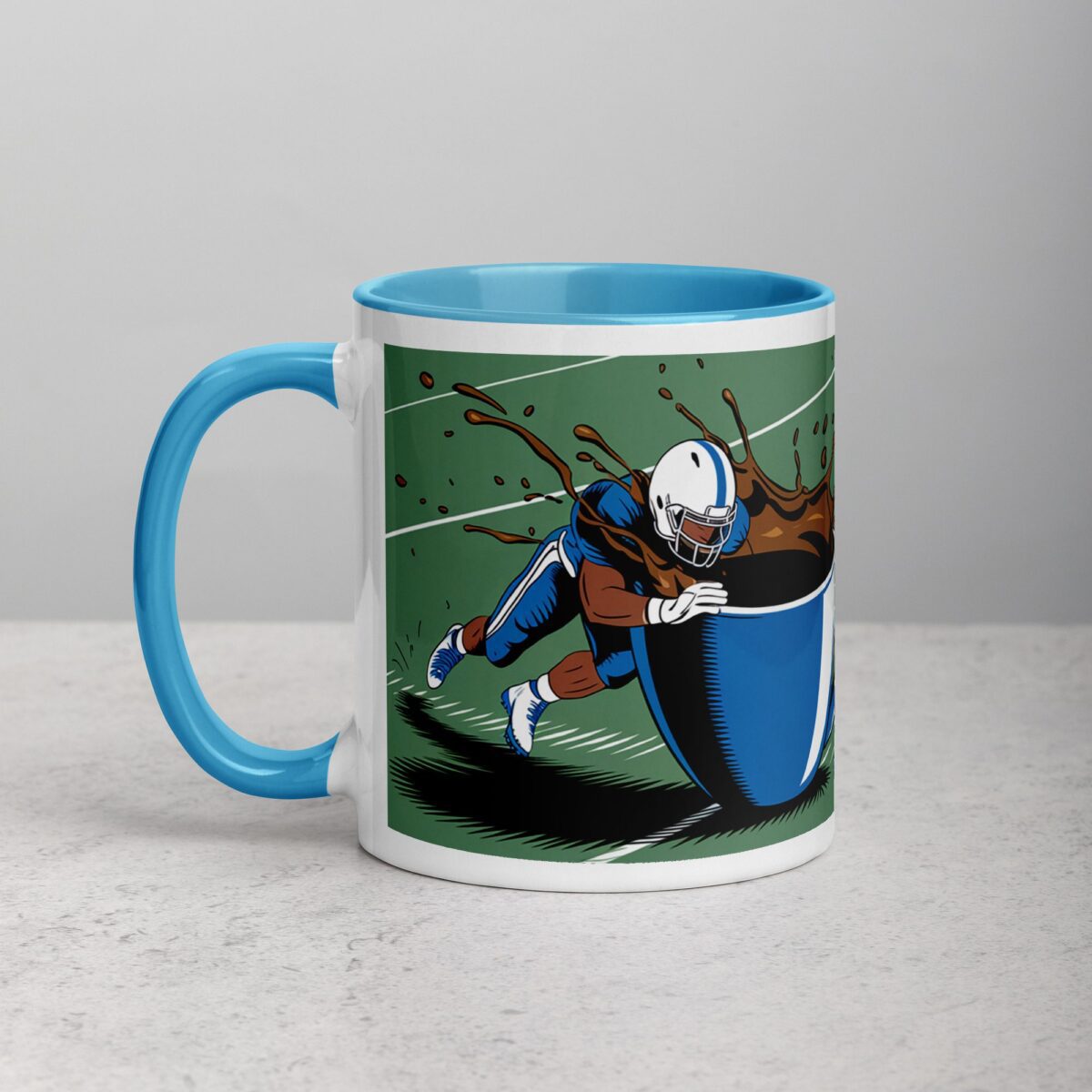 Tackle the Day with Coffee Football Mug - Image 14