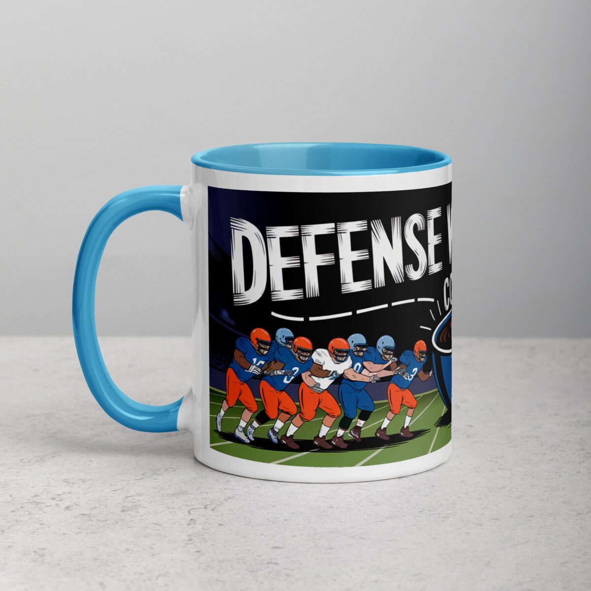 Defense Wins Games, Coffee Starts Days Football Mug - Image 14