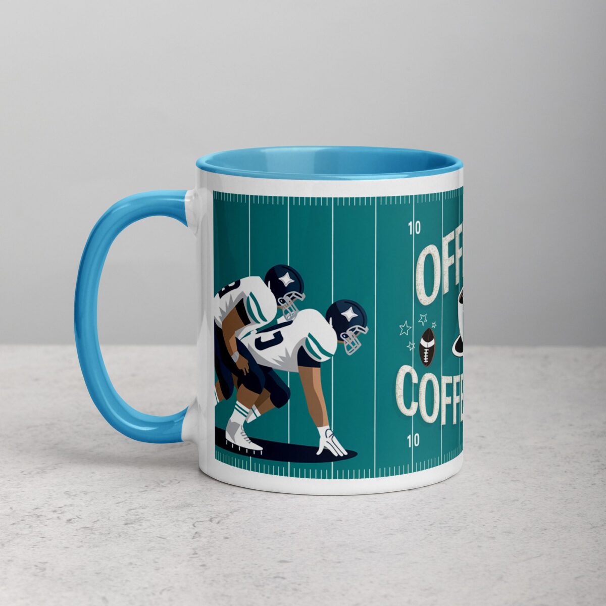 Offense, Defense, Coffee First Football Mug - Image 14