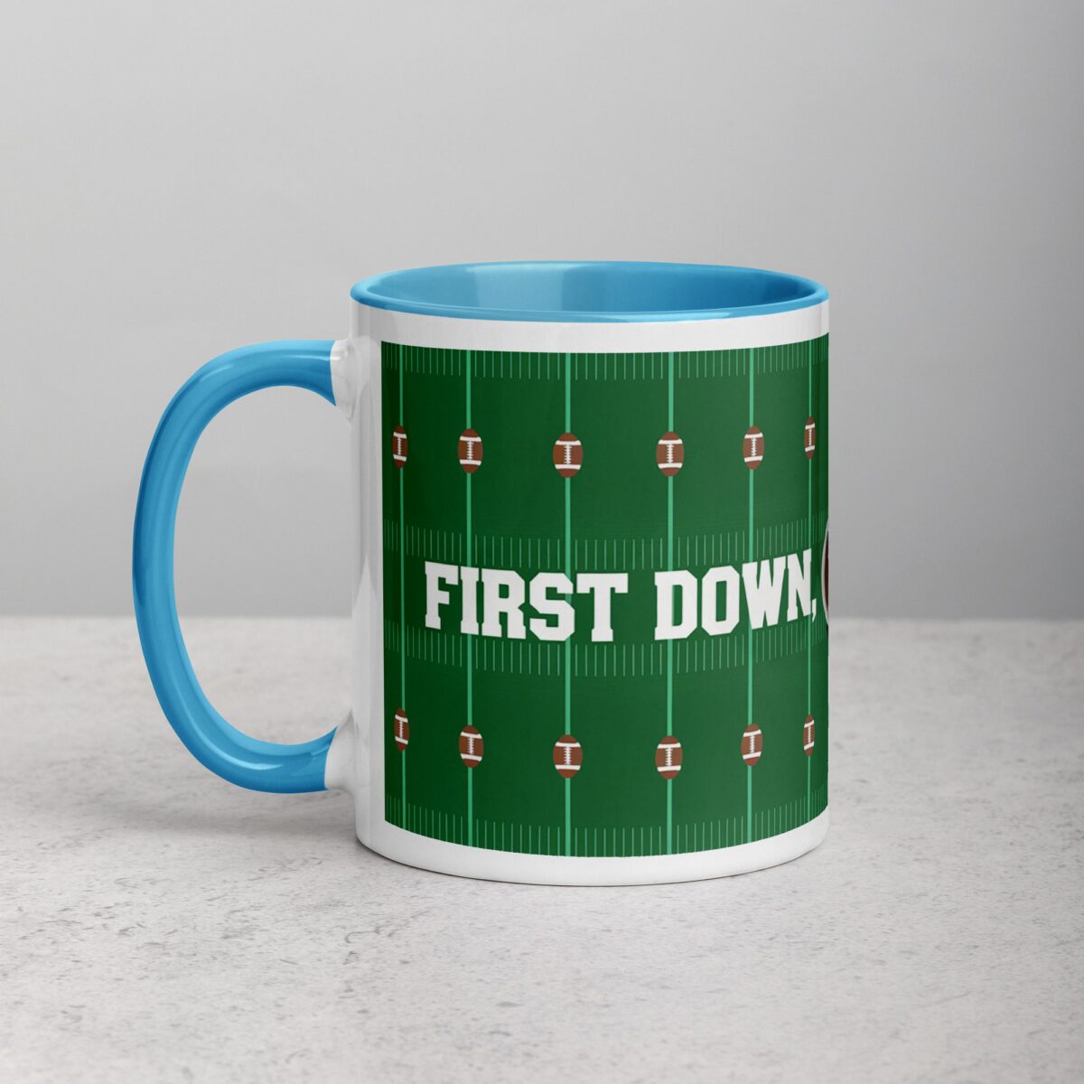 First Down, First Sip Football Coffee Mug - Image 14
