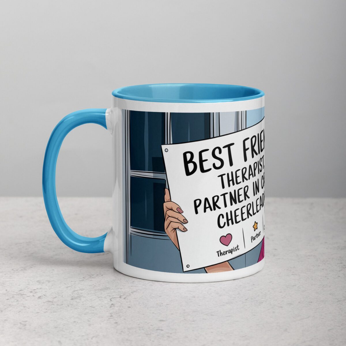 Best Friend: Therapist, Partner in Crime, Cheerleader Mug - Image 14