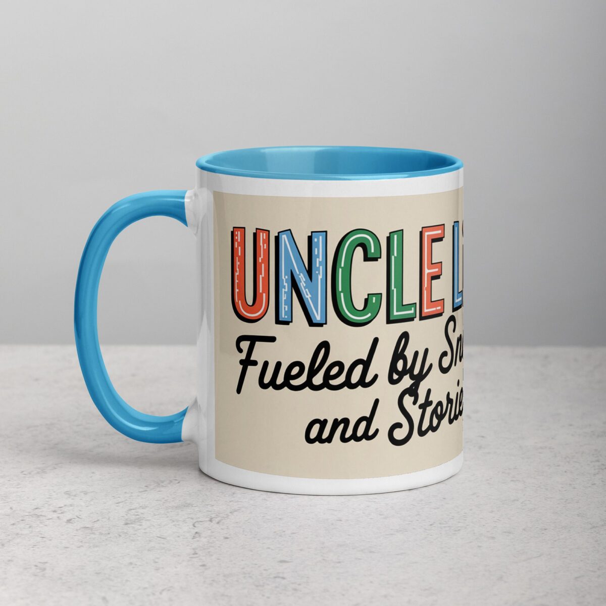 Uncle Life: Fueled by Snacks and Stories Mug - Image 14