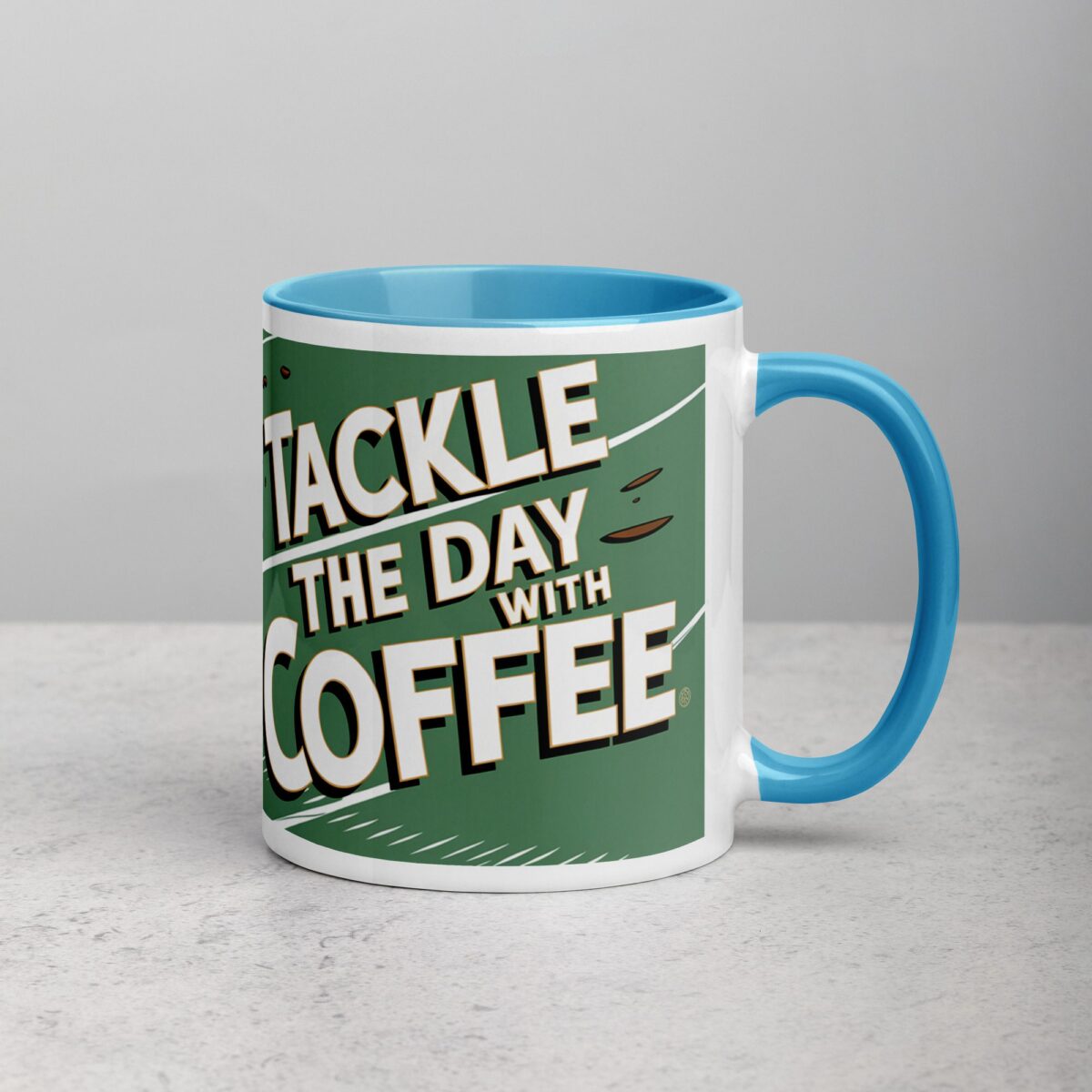 Tackle the Day with Coffee Football Mug - Image 15