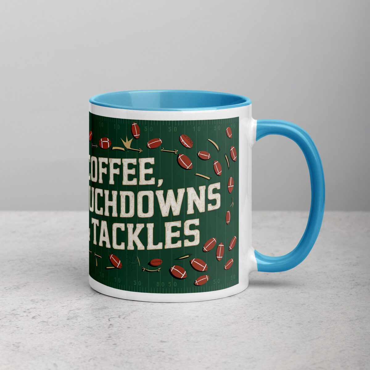 Coffee, Touchdowns & Tackles Football Mug - Image 15