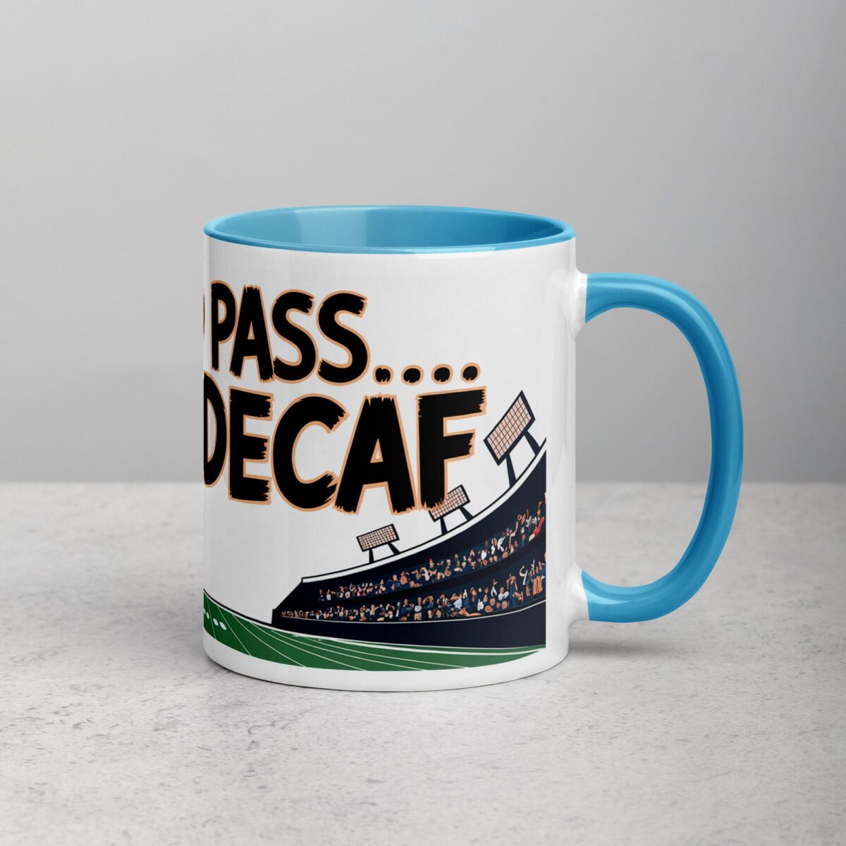 Ready to Pass… on Decaf Football Coffee Mug - Image 15