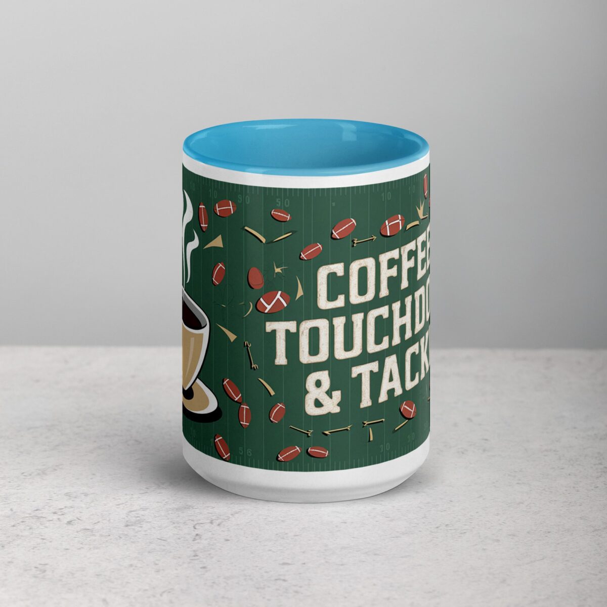Coffee, Touchdowns & Tackles Football Mug - Image 16