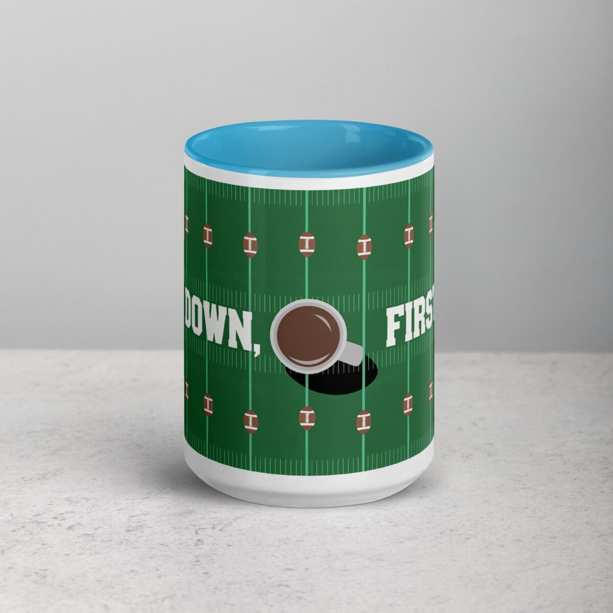 First Down, First Sip Football Coffee Mug - Image 16