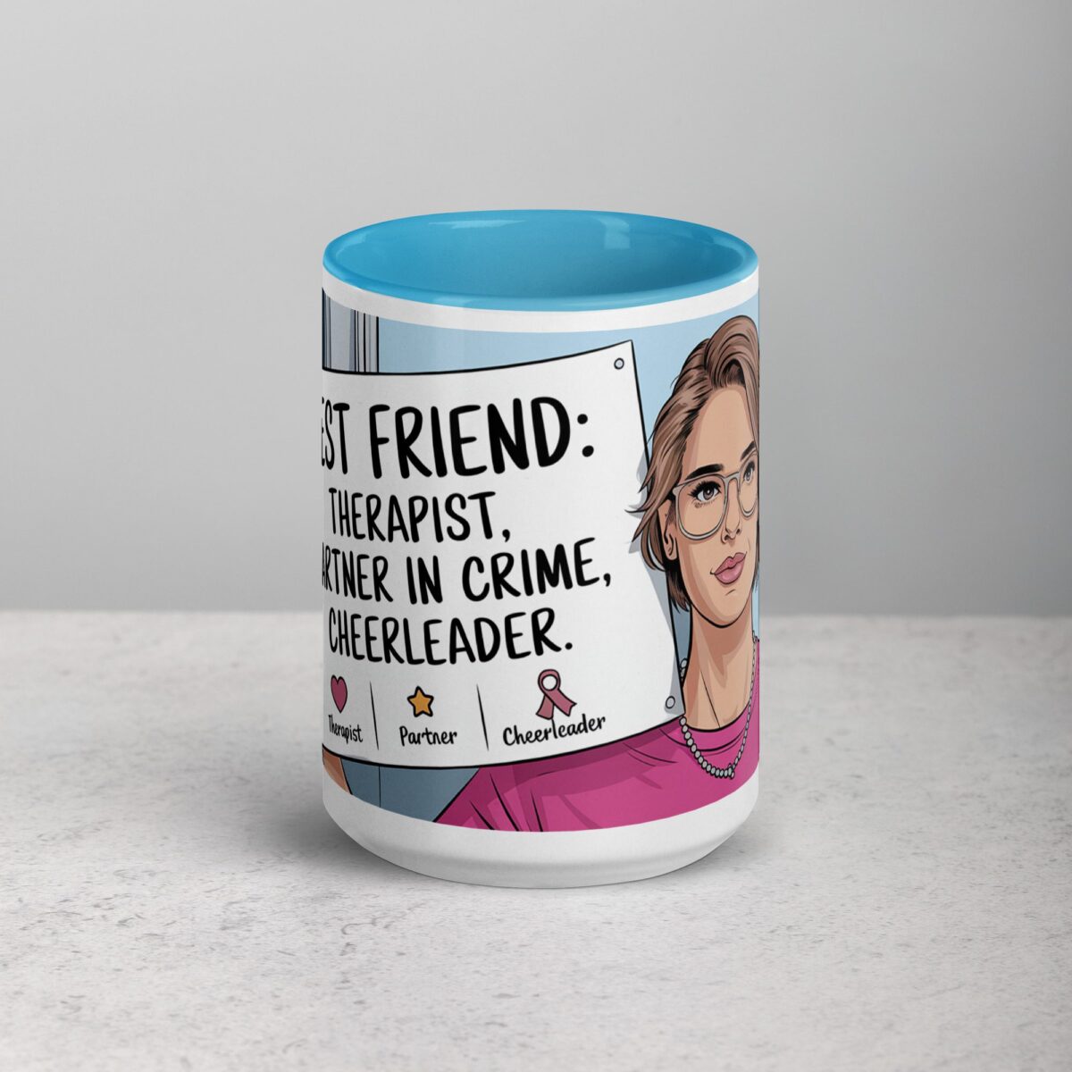 Best Friend: Therapist, Partner in Crime, Cheerleader Mug - Image 16