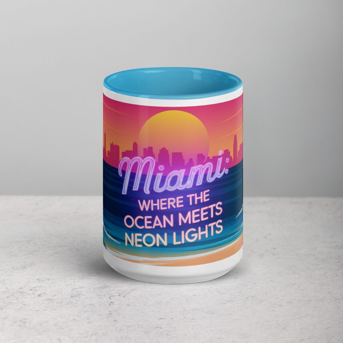 Miami: Where the Ocean Meets the Neon Lights Coffee Mug - Image 16