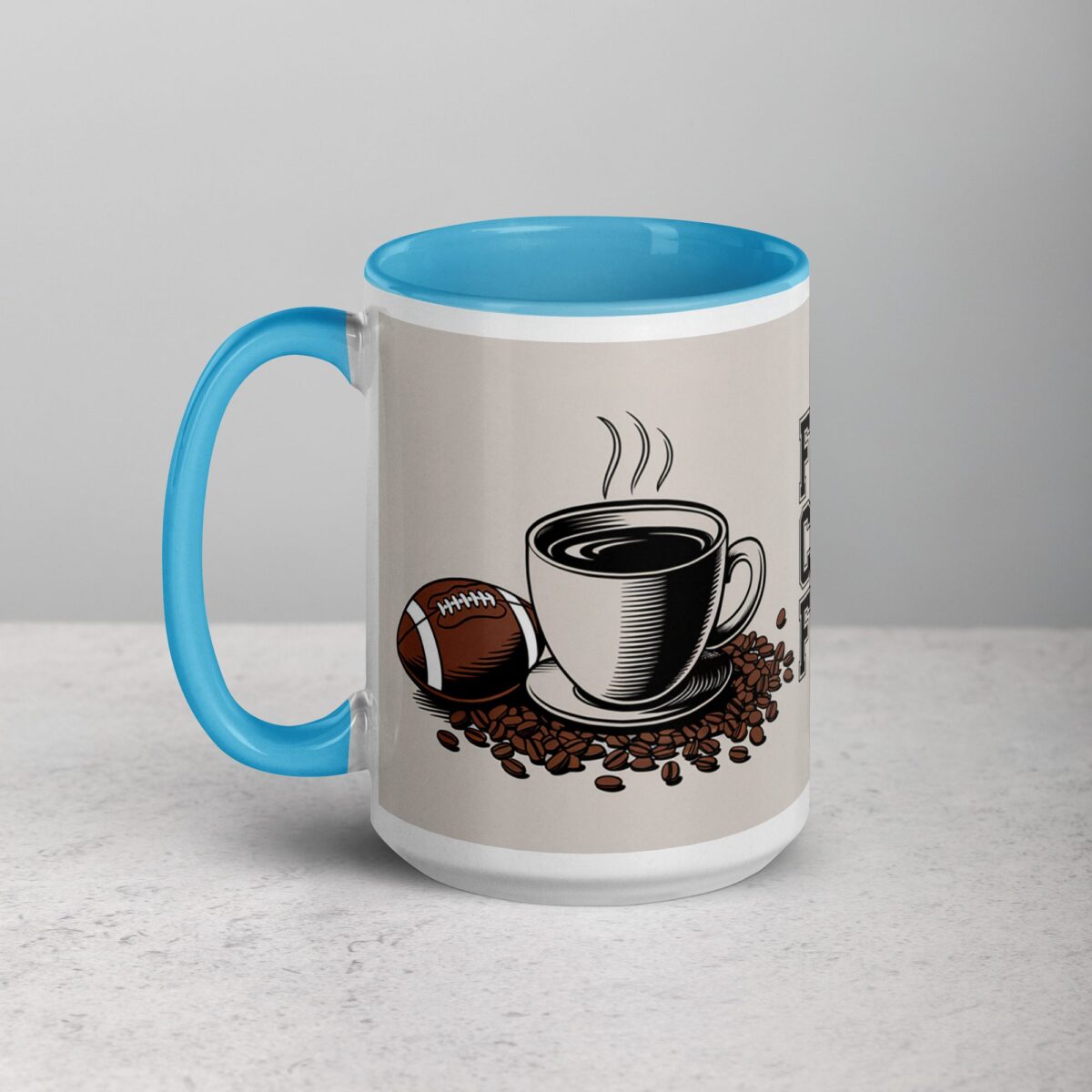 Fueled by Coffee & First Downs Football Mug - Image 17