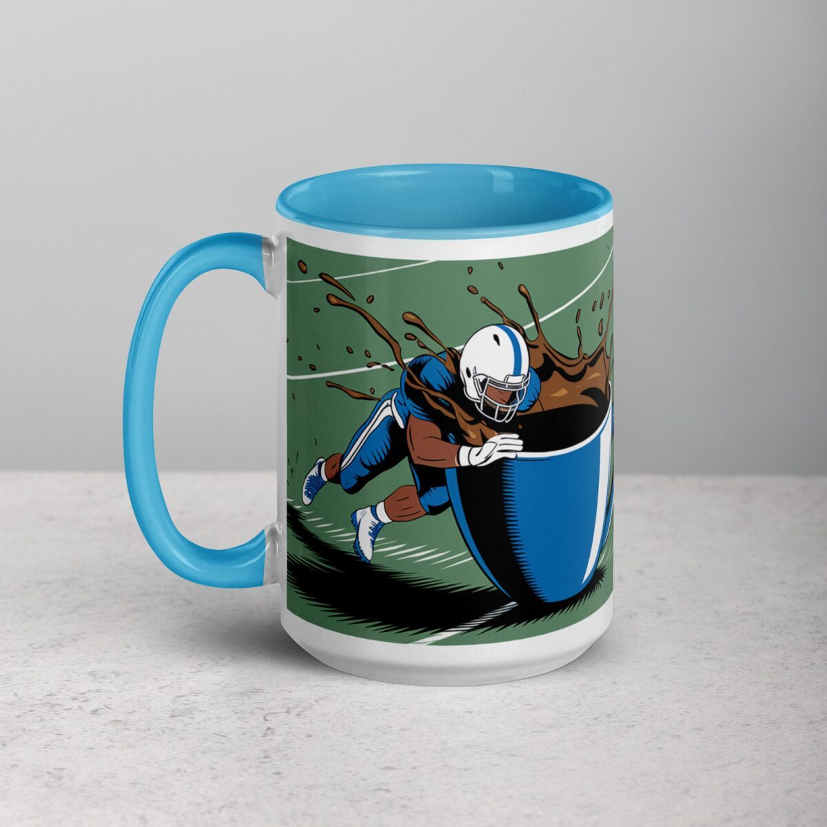 Tackle the Day with Coffee Football Mug - Image 17
