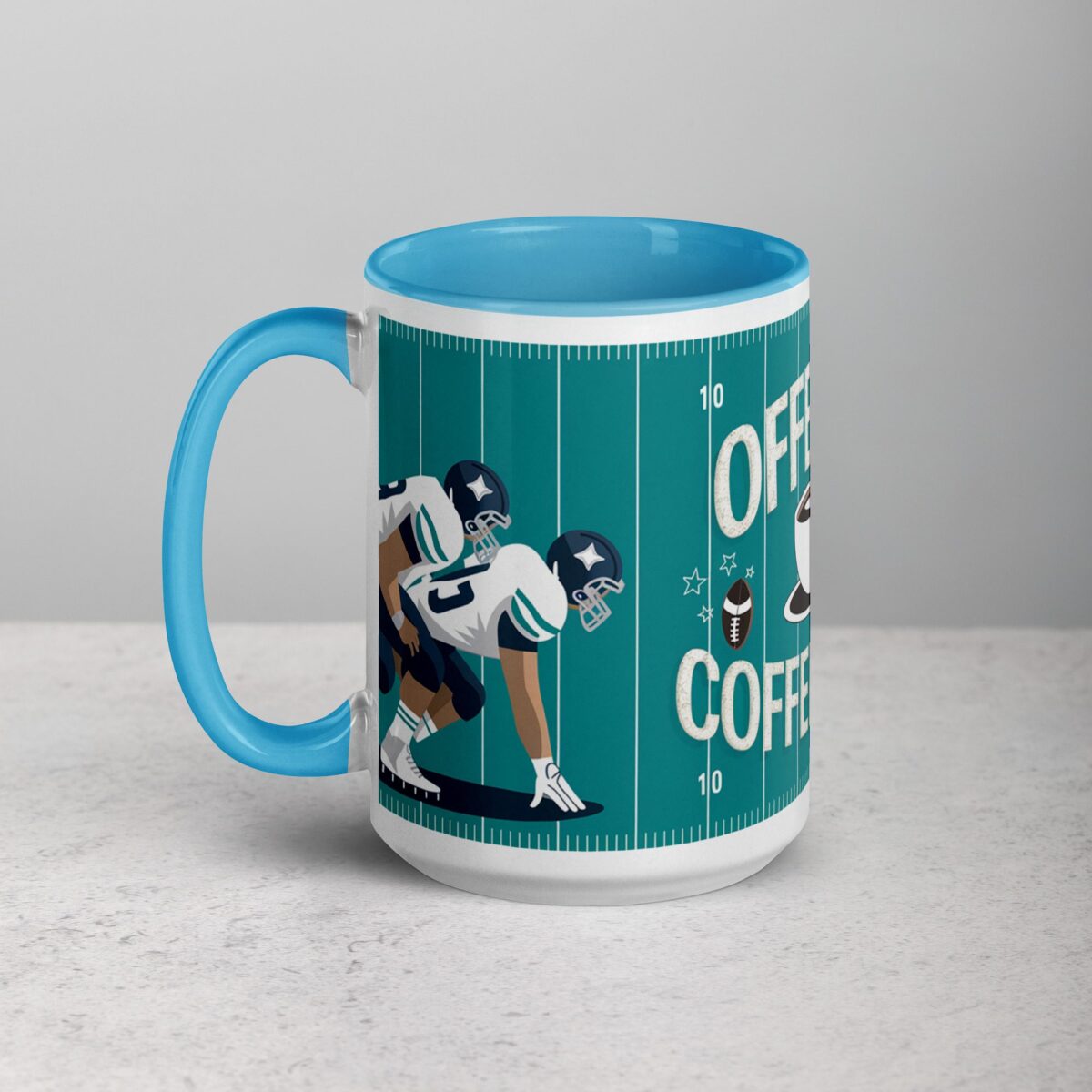 Offense, Defense, Coffee First Football Mug - Image 17