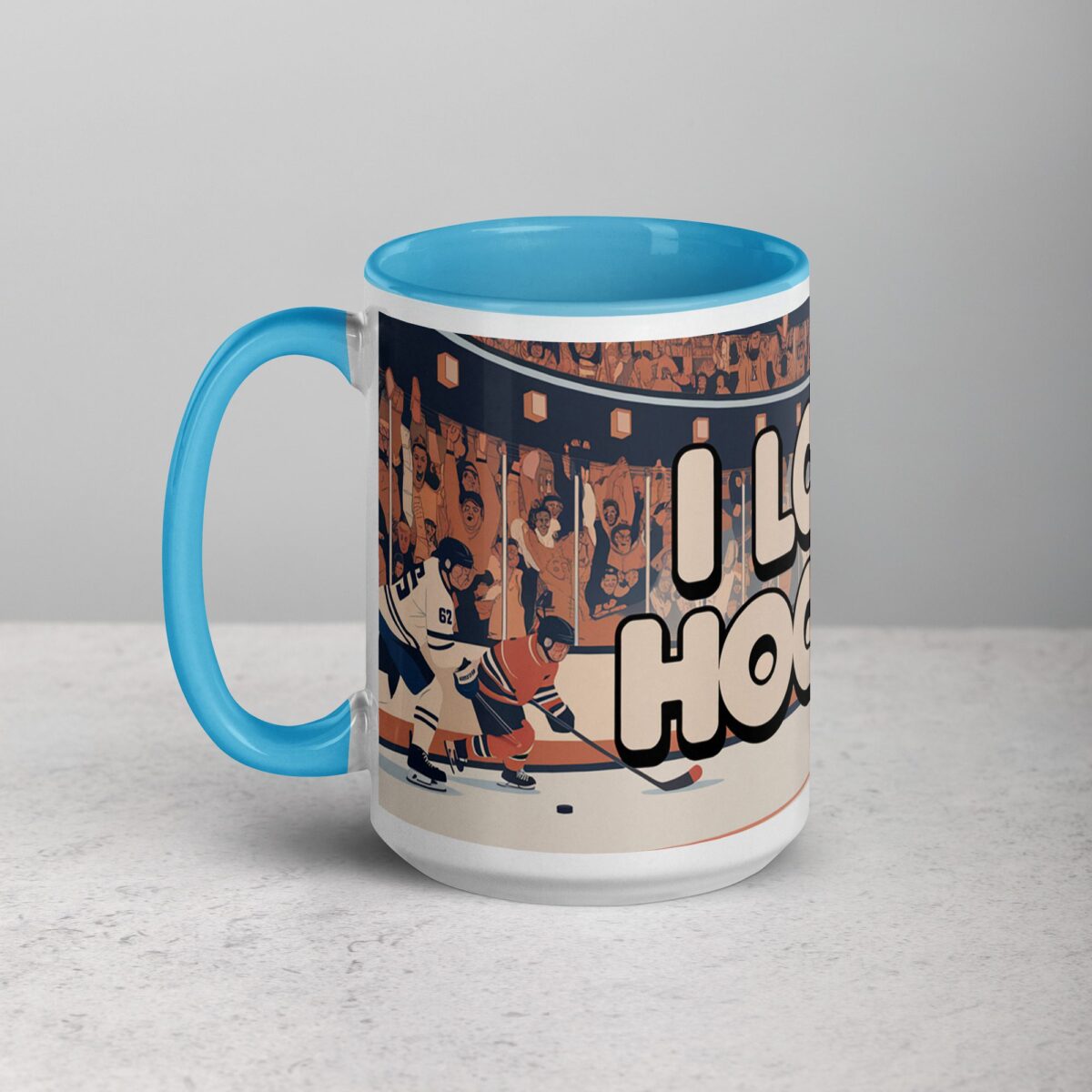 I Love Hockey Retro Hockey Coffee Cup - Image 17