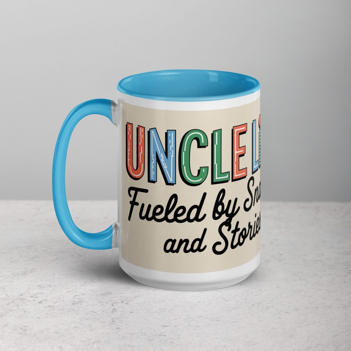 Uncle Life: Fueled by Snacks and Stories Mug - Image 17