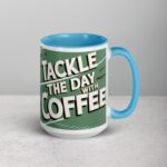 Tackle the Day with Coffee Football Mug - Image 18