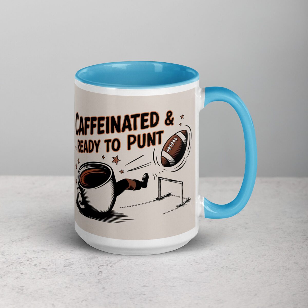 Caffeinated & Ready to Punt Football Mug - Image 18