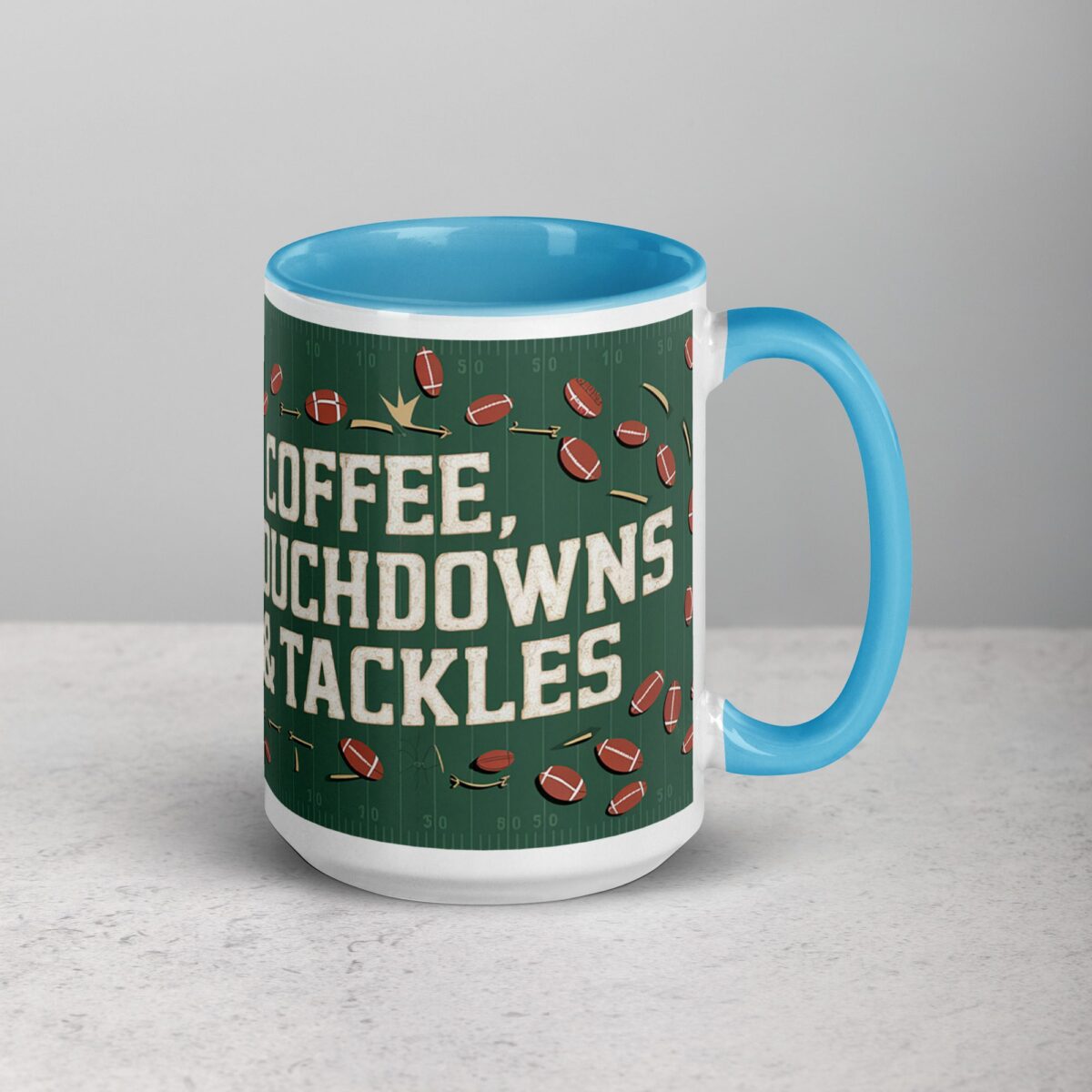 Coffee, Touchdowns & Tackles Football Mug - Image 18