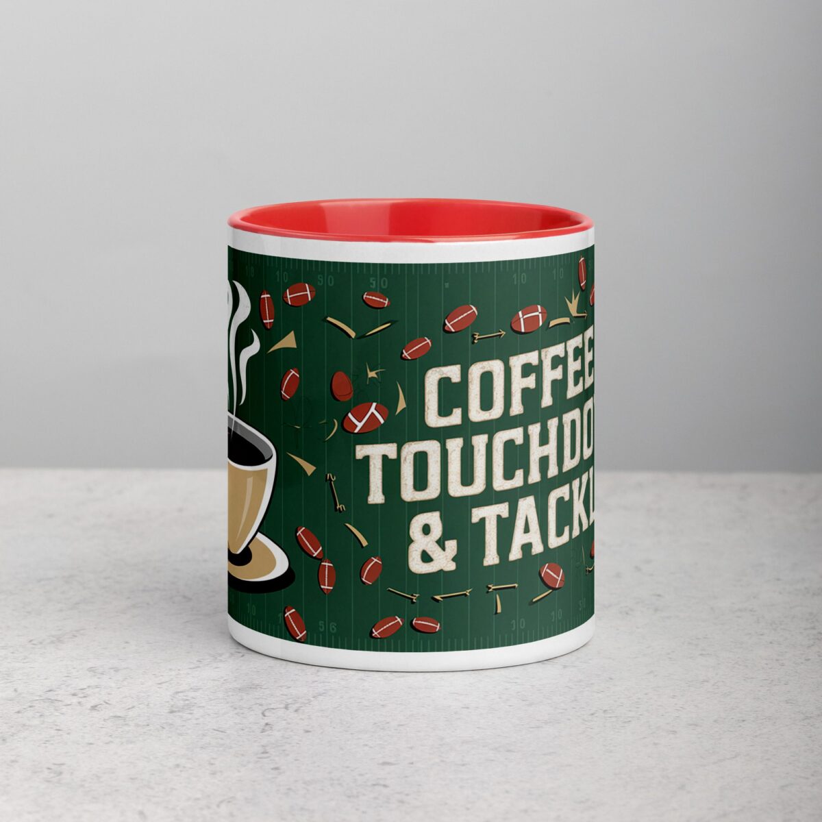 Coffee, Touchdowns & Tackles Football Mug - Image 7