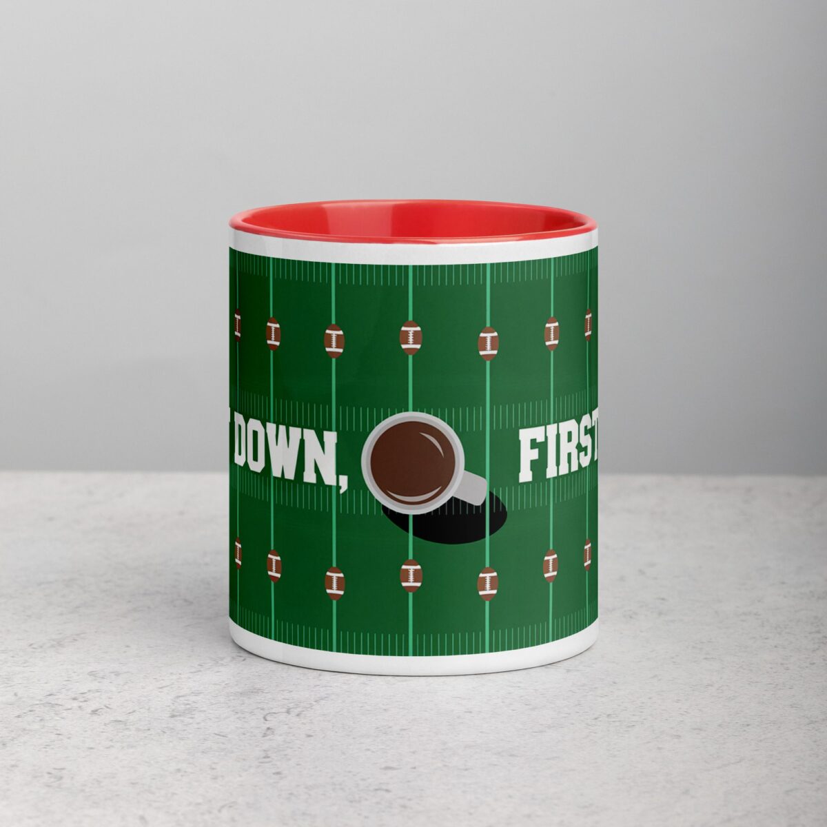 First Down, First Sip Football Coffee Mug - Image 7