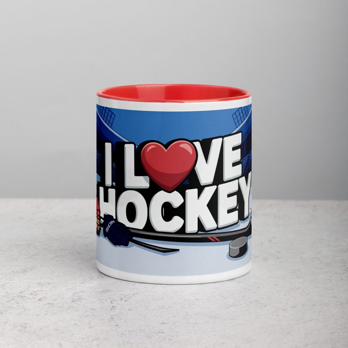 I Love Hockey Fun Hockey Coffee Cup - Image 7