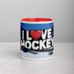 I Love Hockey Fun Hockey Coffee Cup - Image 7