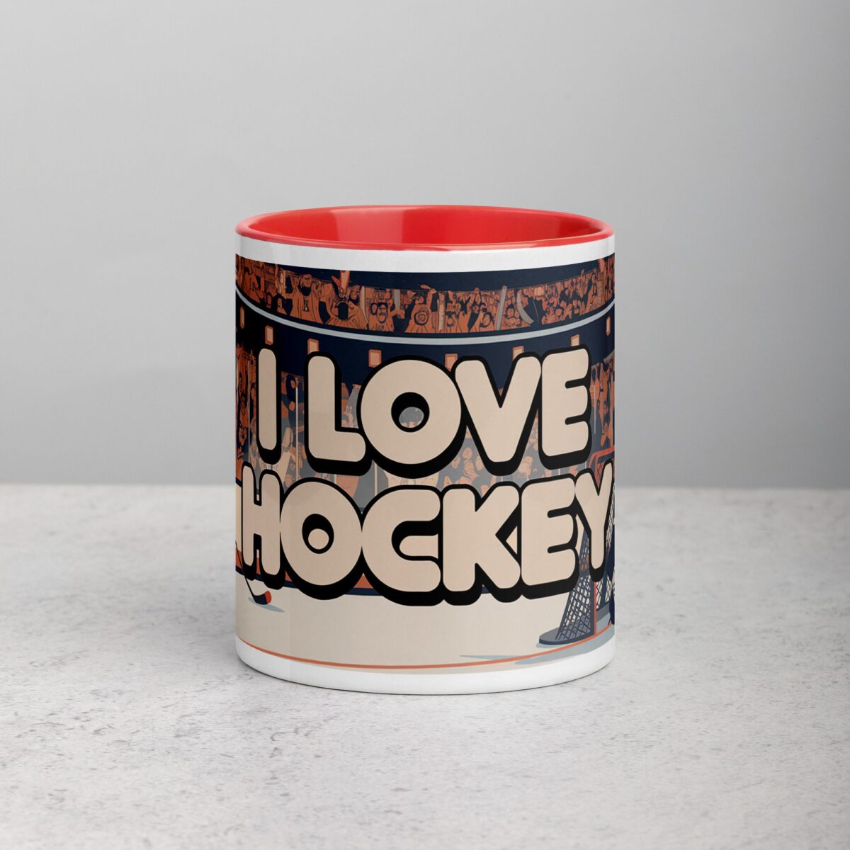 I Love Hockey Retro Hockey Coffee Cup - Image 7