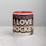 I Love Hockey Retro Hockey Coffee Cup - Image 7
