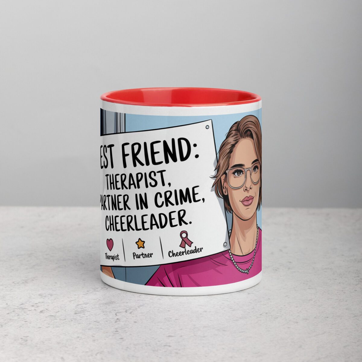 Best Friend: Therapist, Partner in Crime, Cheerleader Mug - Image 7