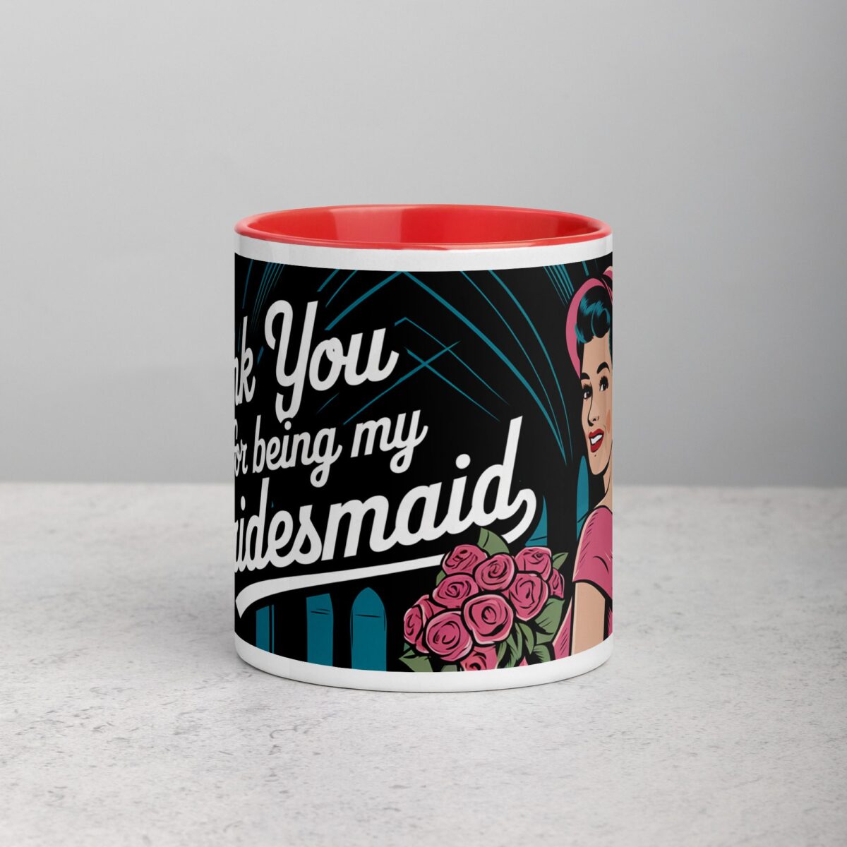 Thank You for Being My Bridesmaid Retro Coffee Mug - Image 7