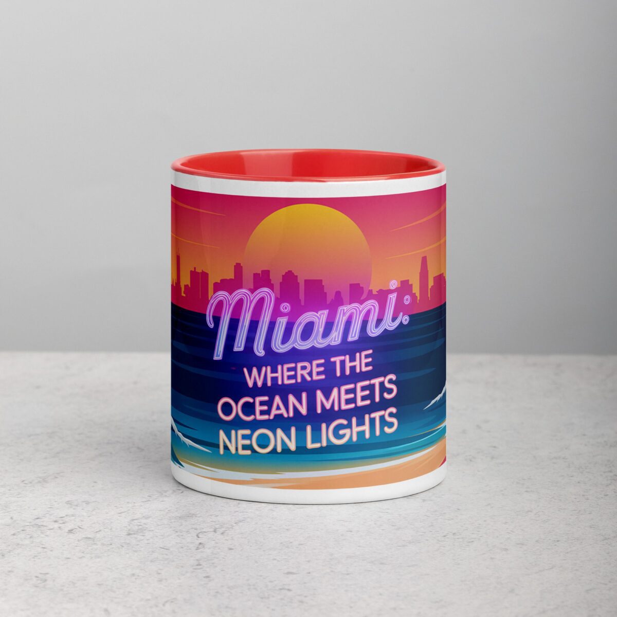 Miami: Where the Ocean Meets the Neon Lights Coffee Mug - Image 7