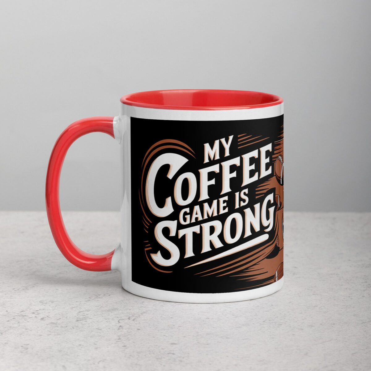 My Coffee Game is Strong Football Mug - Image 8
