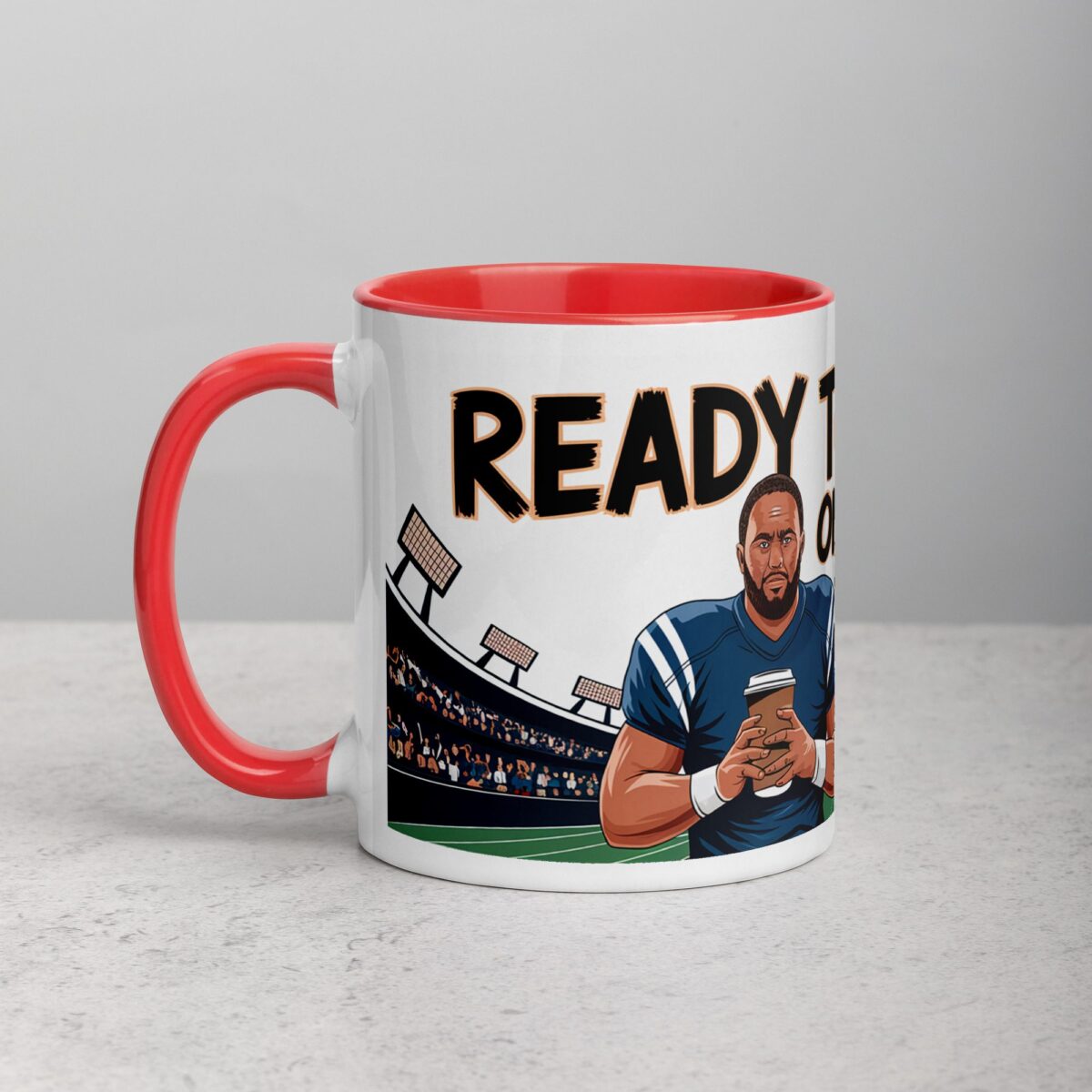 Ready to Pass… on Decaf Football Coffee Mug - Image 8