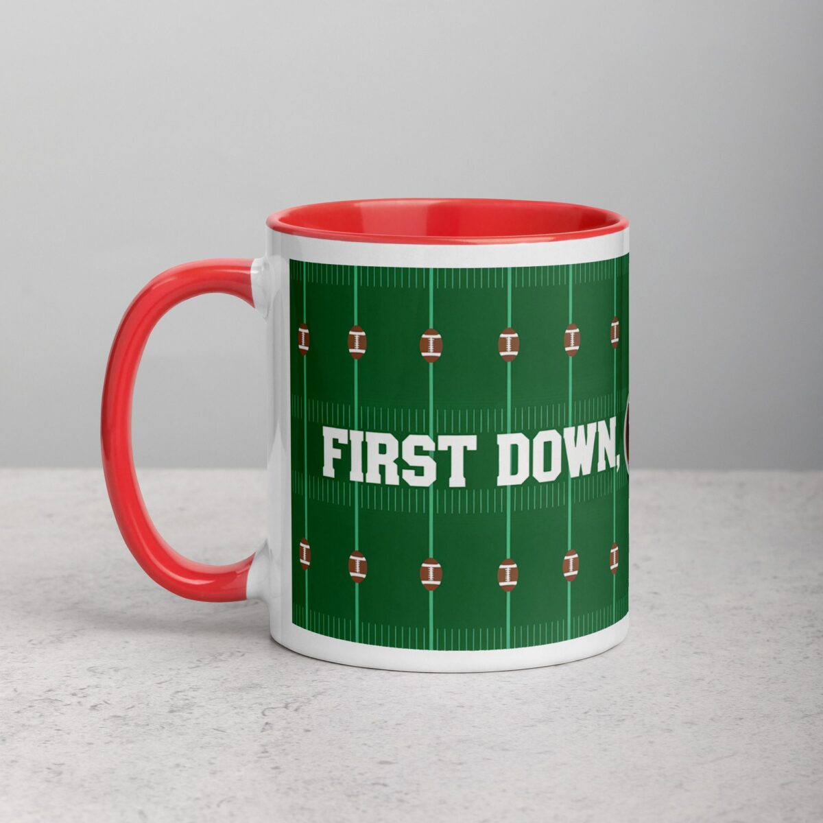First Down, First Sip Football Coffee Mug - Image 8