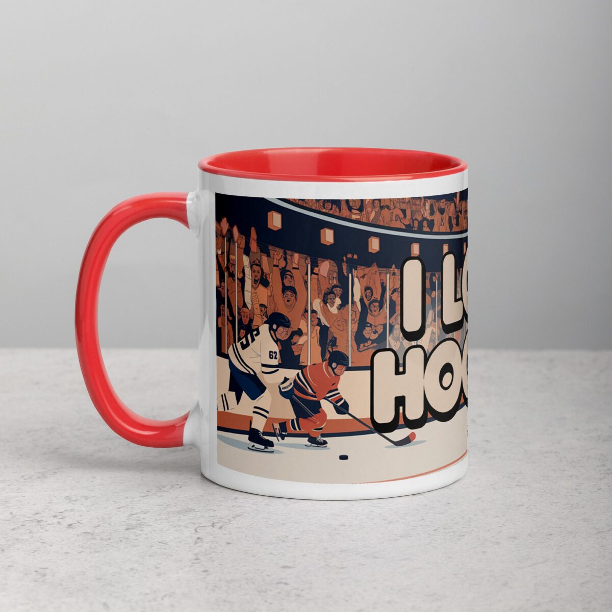 I Love Hockey Retro Hockey Coffee Cup - Image 8