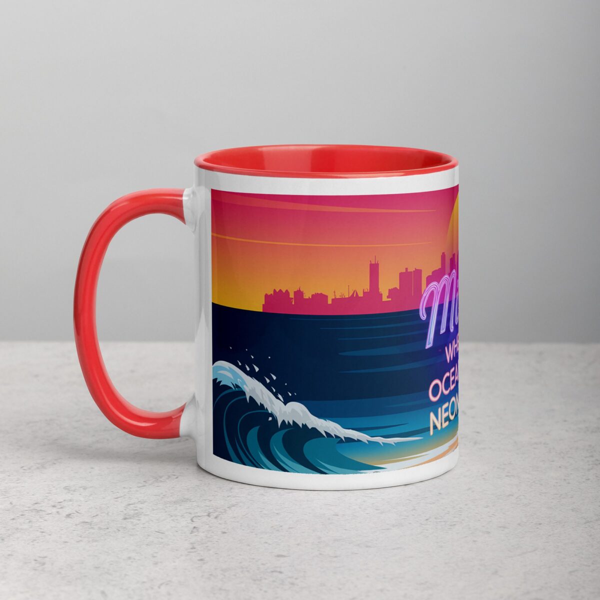 Miami: Where the Ocean Meets the Neon Lights Coffee Mug - Image 8
