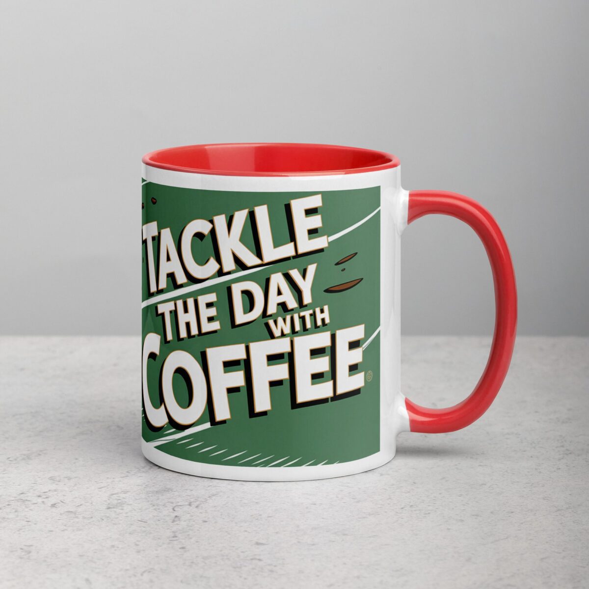 Tackle the Day with Coffee Football Mug - Image 9